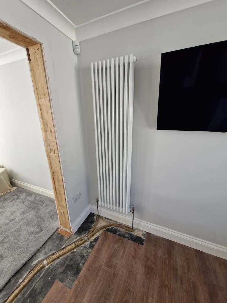 Column radiator installation